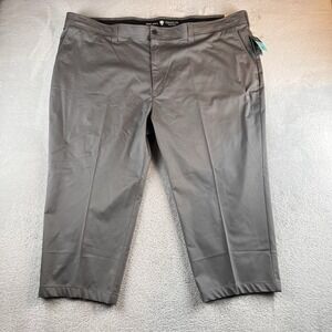 NWT Oak Hill Straight Fit Tech Pants Mens 54x28 Fits 52x24 Gray Flat Front